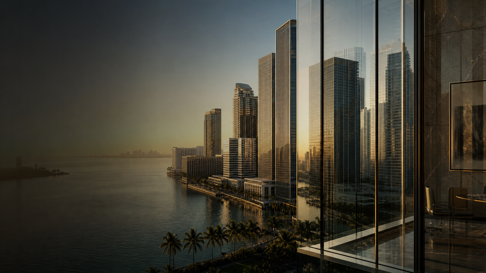 Southeast Florida skyline and waterfront